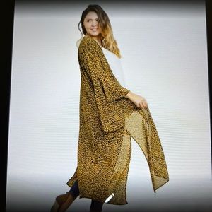 Umgee sheer, leopard print kimono